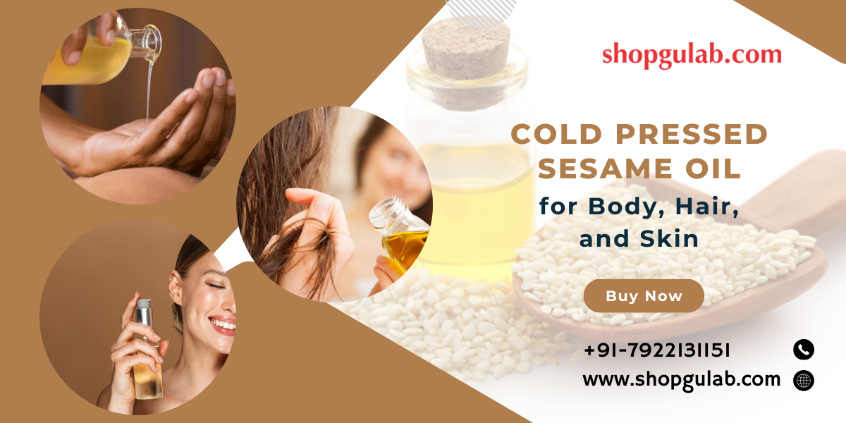 Cold Pressed Sesame Oil for Body, Hair, and Skin